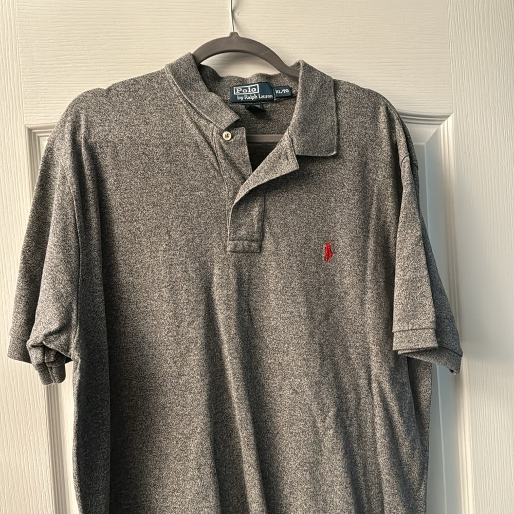 Grey & Black Polo By Ralph Lauren. Size XL. Red Polo Horse. Nice. - Picture 3 of 3